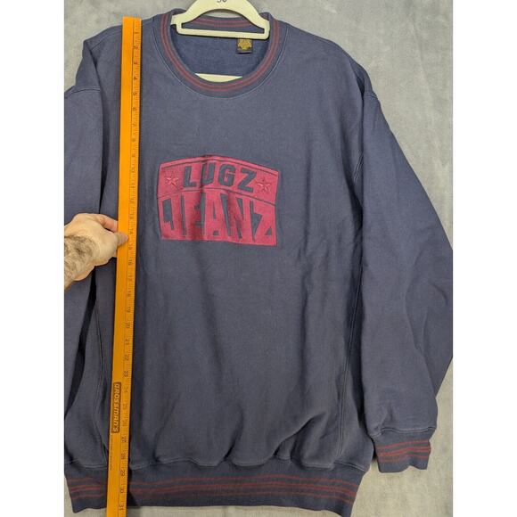 Vintage Lugz Sweater Crewneck 2XL Sweatshirt Blue Pullover Y2K Skater Logo - Picture 5 of 8